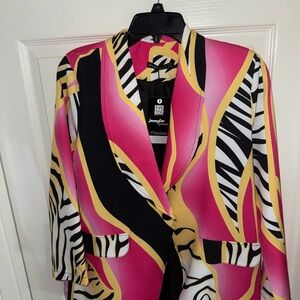 New Vibrant Pink Zebra Print lightweight Blazer